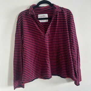 Frank & Eileen Navy and Red Striped Shirt